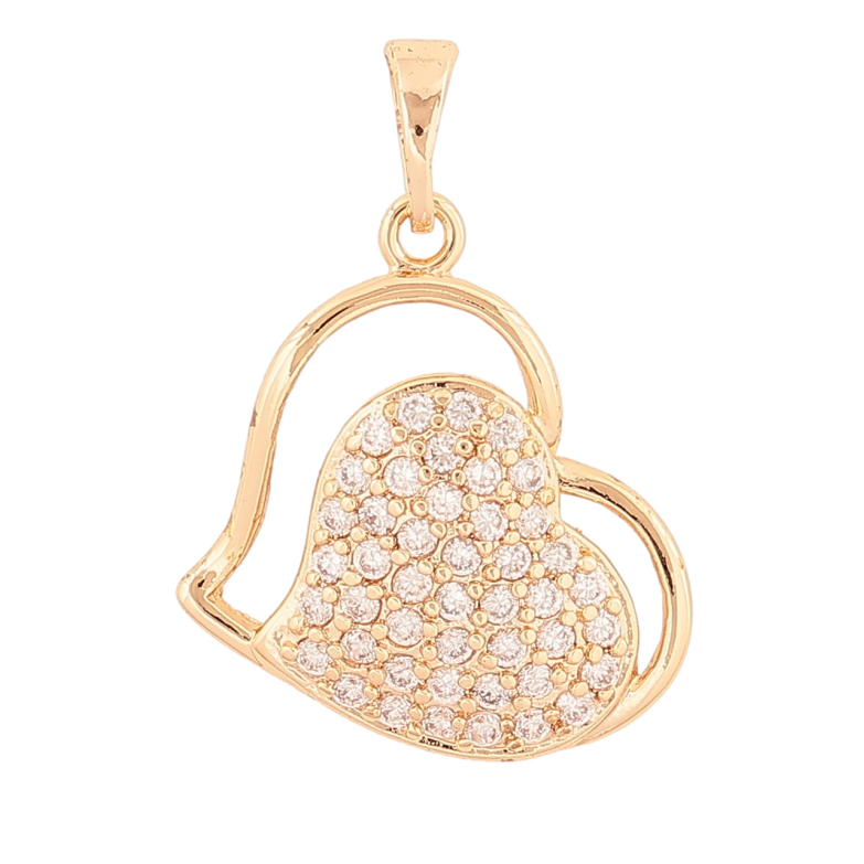 Кулон Xuping M&L Колір 18K Сердечко з кристалами» для ланцюжка до 5мм фото №1