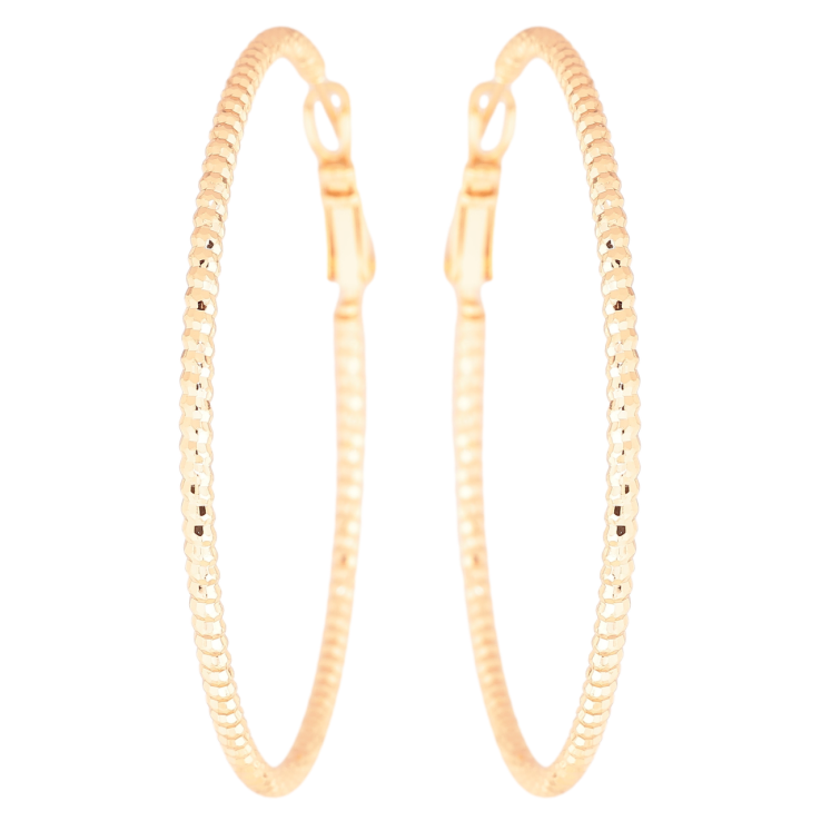 Сережки Xuping Позолота 18K кільця (конго) «Декоративний візерунок» ø 5см фото №12 Сережки Xuping Позолота 18K кільця (конго) «Декоративний візерунок» ø 5см фото №12