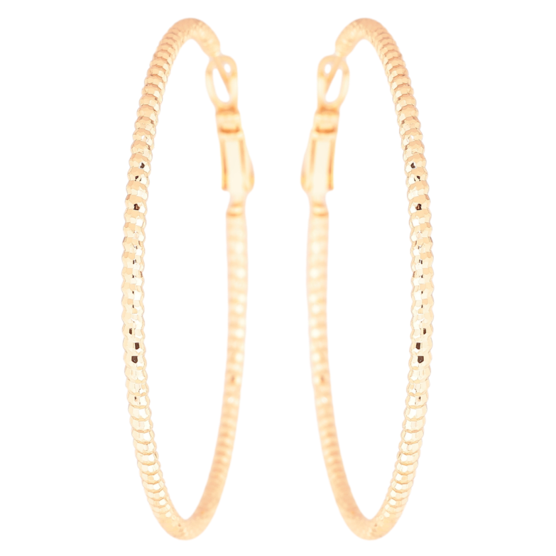 Сережки Xuping Позолота 18K кільця (конго) «Декоративний візерунок» ø 5см фото №1 Сережки Xuping Позолота 18K кільця (конго) «Декоративний візерунок» ø 5см фото №1