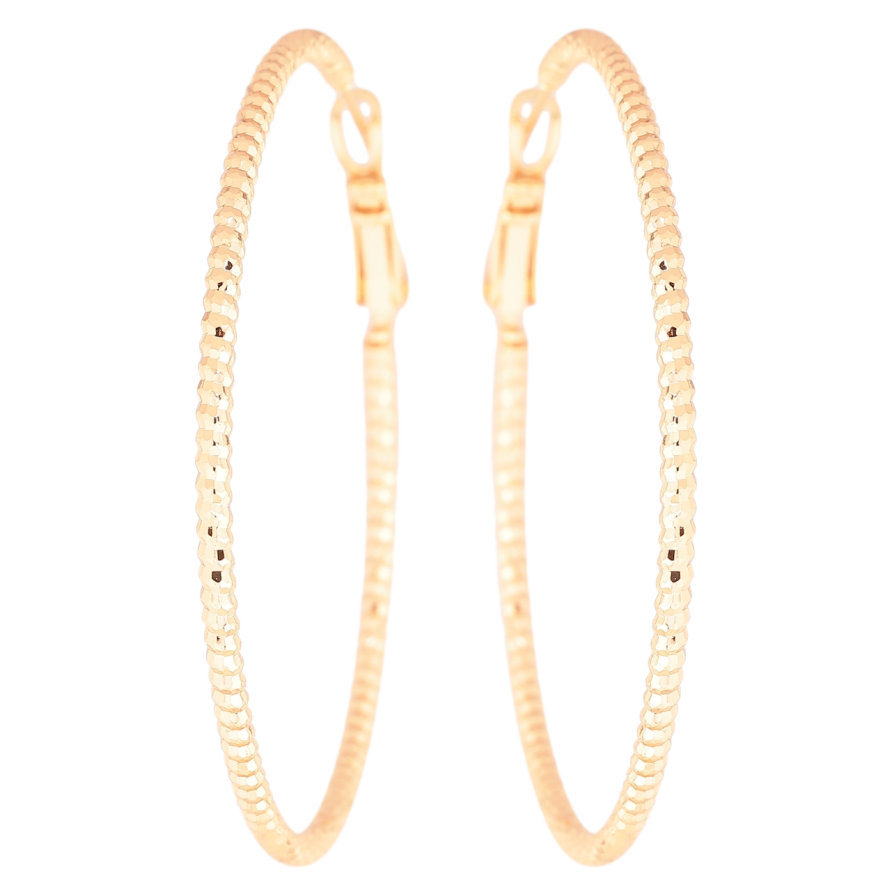 Сережки Xuping Позолота 18K кільця (конго) «Декоративний візерунок» ø 5см фото №1 Сережки Xuping Позолота 18K кільця (конго) «Декоративний візерунок» ø 5см фото №1