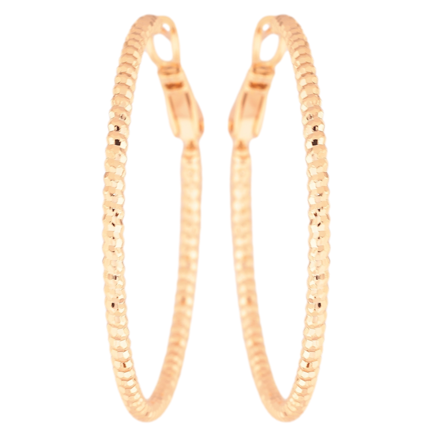 Серьги Xuping Позолота 18K кольца (конго) Декоративный узор ø 4см фото №1