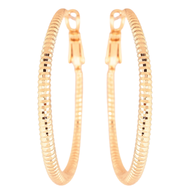 Сережки Xuping Позолота 18K кільця (конго) «Декоративний візерунок» ø 4см фото №1 Сережки Xuping Позолота 18K кільця (конго) «Декоративний візерунок» ø 4см фото №1