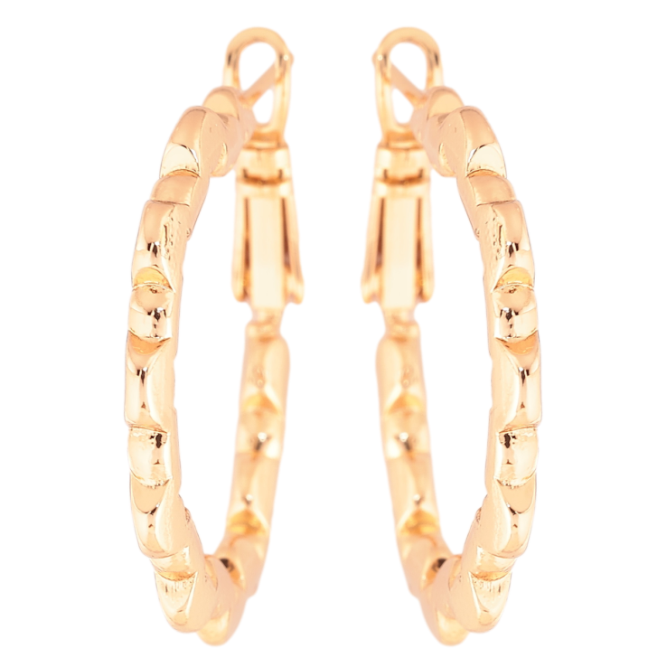 Сережки Xuping Позолота 18K кільця (конго) «Декоративний візерунок» ø 3см фото №25 Сережки Xuping Позолота 18K кільця (конго) «Декоративний візерунок» ø 3см фото №25