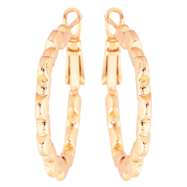 Сережки Xuping Позолота 18K кільця (конго) «Декоративний візерунок» ø 3см фото №1 Сережки Xuping Позолота 18K кільця (конго) «Декоративний візерунок» ø 3см фото №1