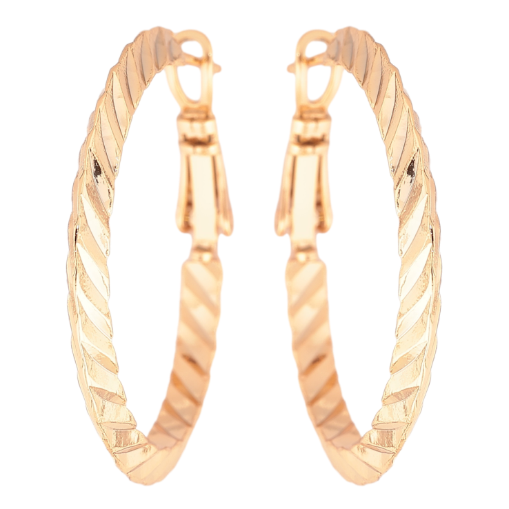 Сережки Xuping Позолота 18K кільця (конго) «Декоративний візерунок» ø 3см фото №24 Сережки Xuping Позолота 18K кільця (конго) «Декоративний візерунок» ø 3см фото №24