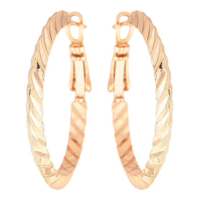 Сережки Xuping Позолота 18K кільця (конго) «Декоративний візерунок» ø 3см фото №1 Сережки Xuping Позолота 18K кільця (конго) «Декоративний візерунок» ø 3см фото №1