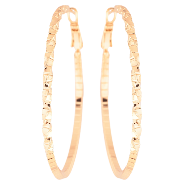 Сережки Xuping Позолота 18K кільця (конго) «Декоративний візерунок» ø 5см фото №1