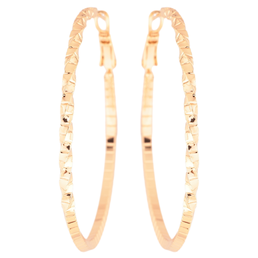 Сережки Xuping Позолота 18K кільця (конго) «Декоративний візерунок» ø 5см фото №1 Сережки Xuping Позолота 18K кільця (конго) «Декоративний візерунок» ø 5см фото №1