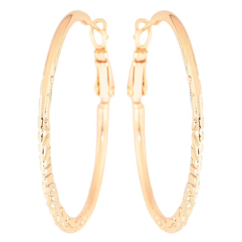 Сережки Xuping Позолота 18K кільця (конго) «Декоративний візерунок» ø 3.8см фото №1