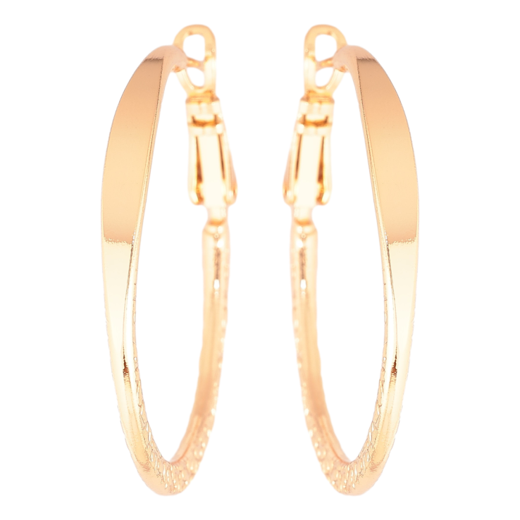 Сережки Xuping Позолота 18K кільця (конго) «Декоративний візерунок» ø 3.4см фото №5 Сережки Xuping Позолота 18K кільця (конго) «Декоративний візерунок» ø 3.4см фото №5