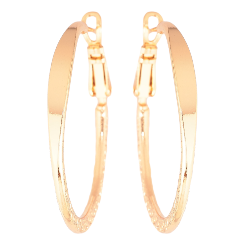 Сережки Xuping Позолота 18K кільця (конго) «Декоративний візерунок» ø 3.4см фото №1