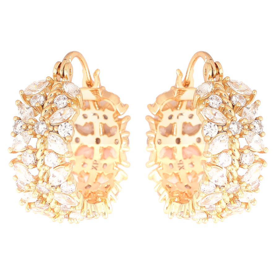 Серьги Xuping Позолота 18K замок-булавка Цветочный узор с кристаллами фото №1