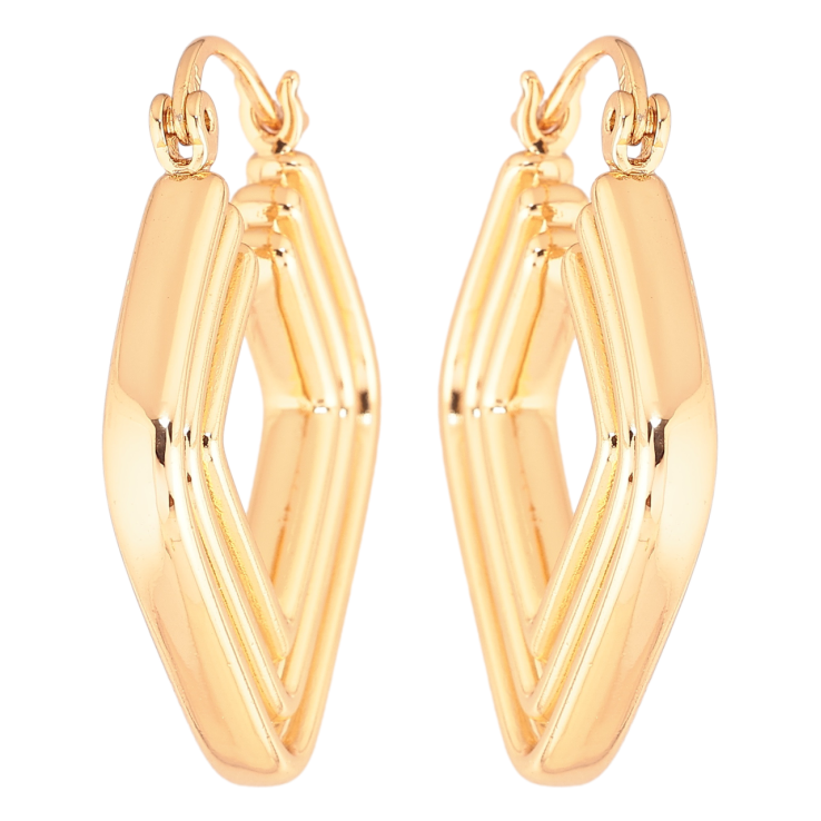 Сережки Xuping Позолота 18K замок-шпилька «Ромби» фото №11