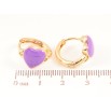 Сережки Xuping Позолота 18K колечка Сердечка з бузковою емаллю» фото №2 Сережки Xuping Позолота 18K колечка Сердечка з бузковою емаллю» фото №2