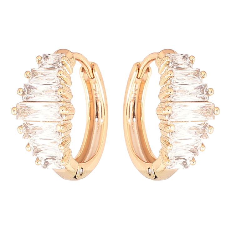 Серьги Xuping Позолота 18K колечки Дорожки кристаллов фото №12 Серьги Xuping Позолота 18K колечки Дорожки кристаллов фото №12