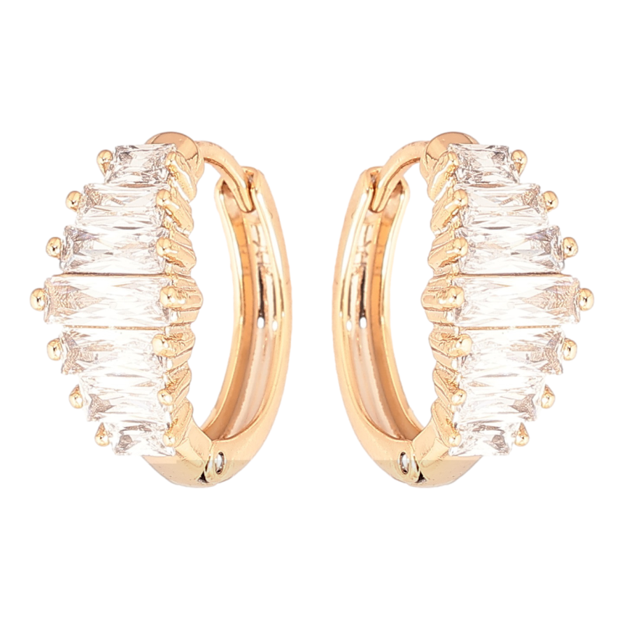 Серьги Xuping Позолота 18K колечки Дорожки кристаллов фото №1