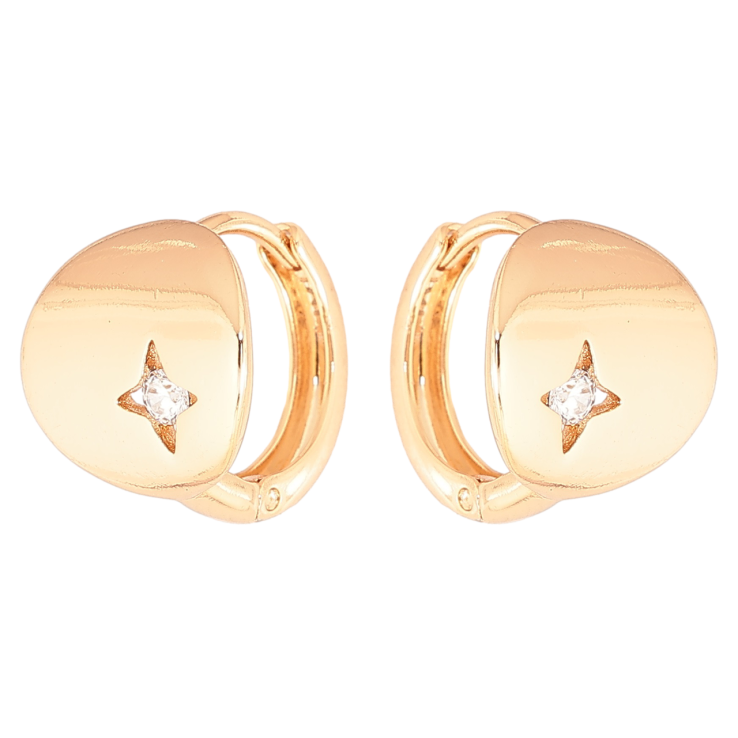 Сережки Xuping Позолота 18K колечка Візерунок з кришталевими зірками» фото №24