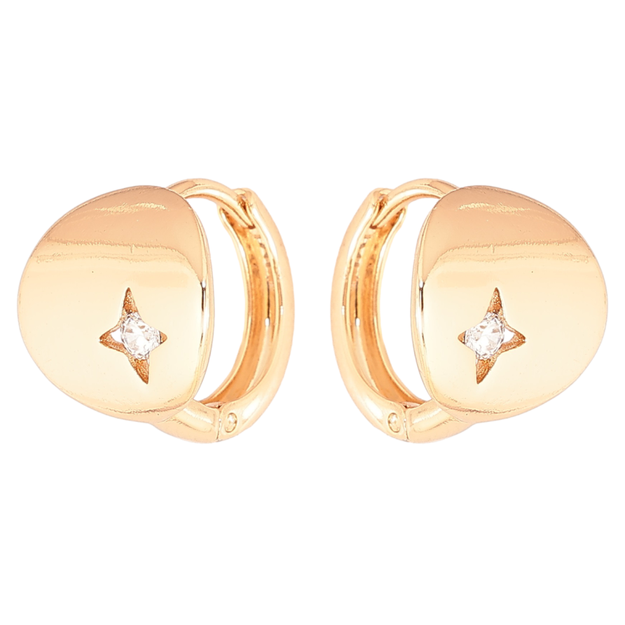 Сережки Xuping Позолота 18K колечка Візерунок з кришталевими зірками» фото №1 Сережки Xuping Позолота 18K колечка Візерунок з кришталевими зірками» фото №1