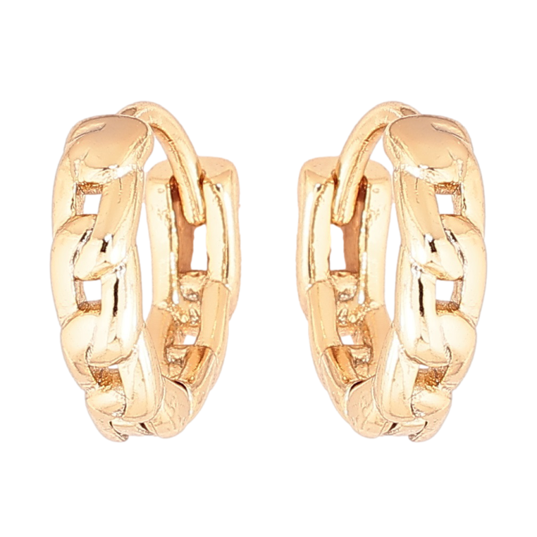 Сережки Xuping Позолота 18K колечка «Візерунок ланцюжок» фото №3 Сережки Xuping Позолота 18K колечка «Візерунок ланцюжок» фото №3