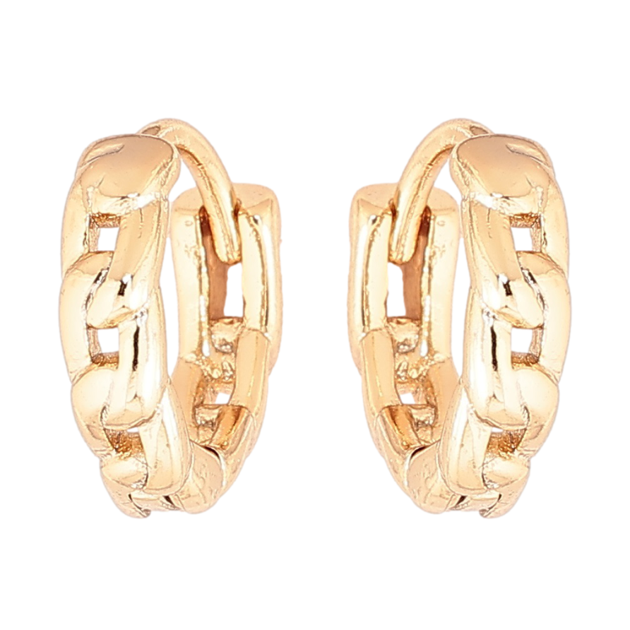 Сережки Xuping Позолота 18K колечка «Візерунок ланцюжок» фото №1 Сережки Xuping Позолота 18K колечка «Візерунок ланцюжок» фото №1