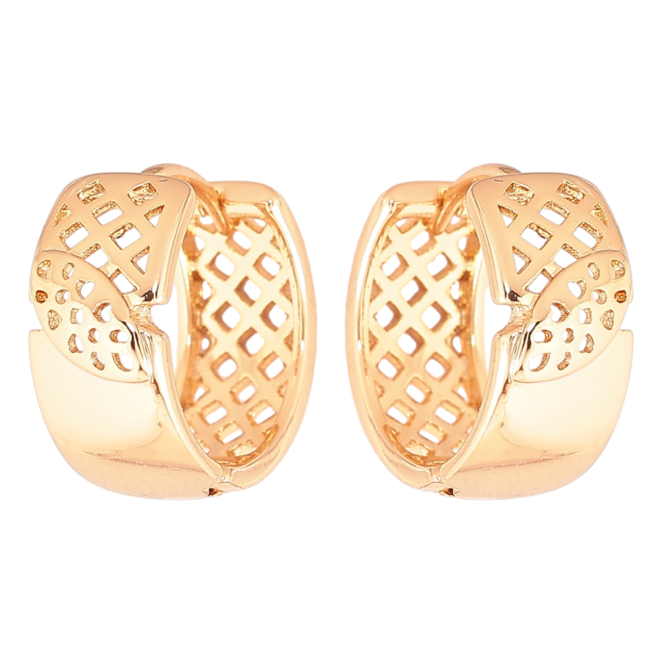 Сережки Xuping Позолота 18K колечка «Декоративний різьблений орнамент» фото №18 Сережки Xuping Позолота 18K колечка «Декоративний різьблений орнамент» фото №18