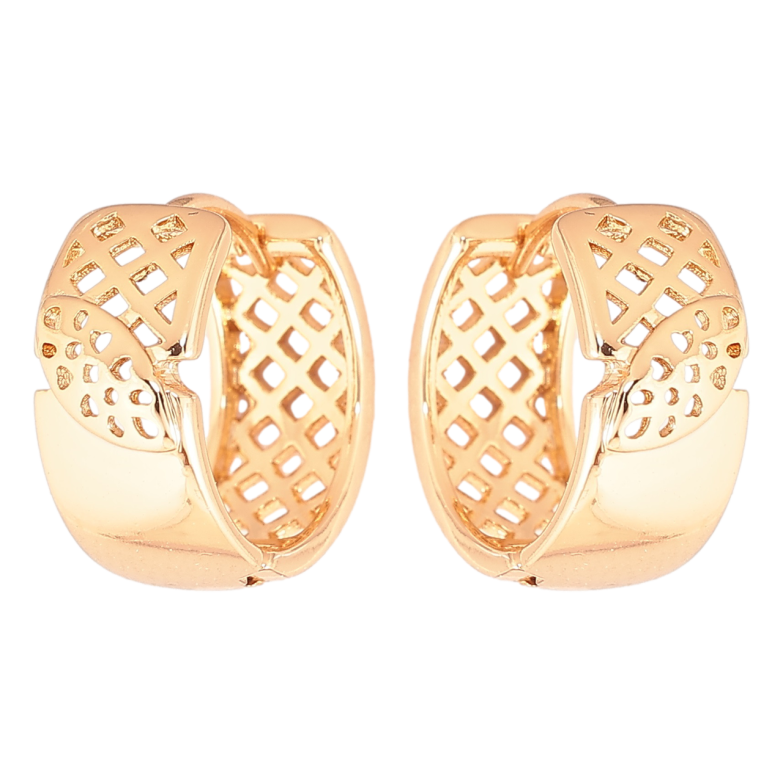 Серьги Xuping Позолота 18K колечки Декоративный резной орнамент фото №1 Серьги Xuping Позолота 18K колечки Декоративный резной орнамент фото №1