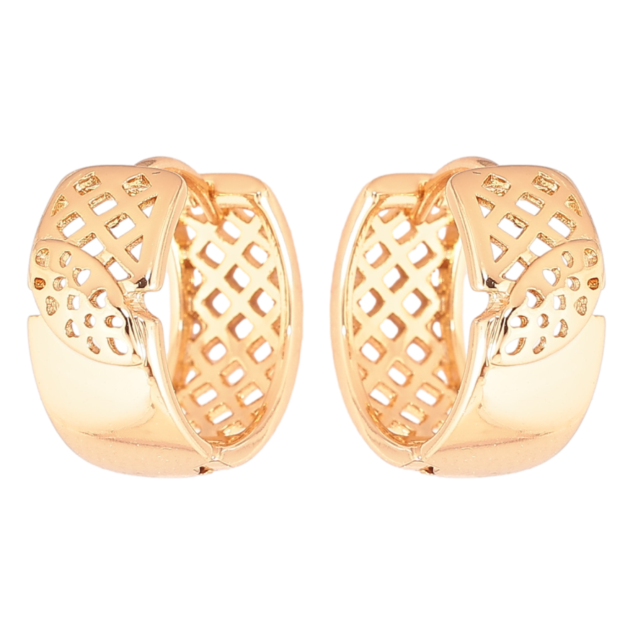 Серьги Xuping Позолота 18K колечки Декоративный резной орнамент фото №1