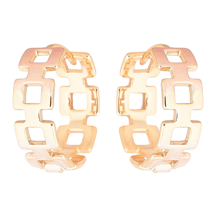 Сережки Xuping Позолота 18K колечка «Декоративний візерунок з фарбуванням емаллю» фото №4