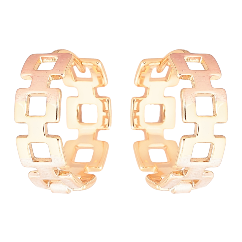 Серьги Xuping Позолота 18K колечки Декоративный узор с покраской эмалью фото №1 Серьги Xuping Позолота 18K колечки Декоративный узор с покраской эмалью фото №1