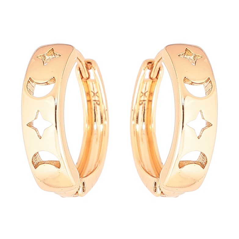Сережки Xuping Позолота 18K колечка «Декоративний візерунок» фото №1