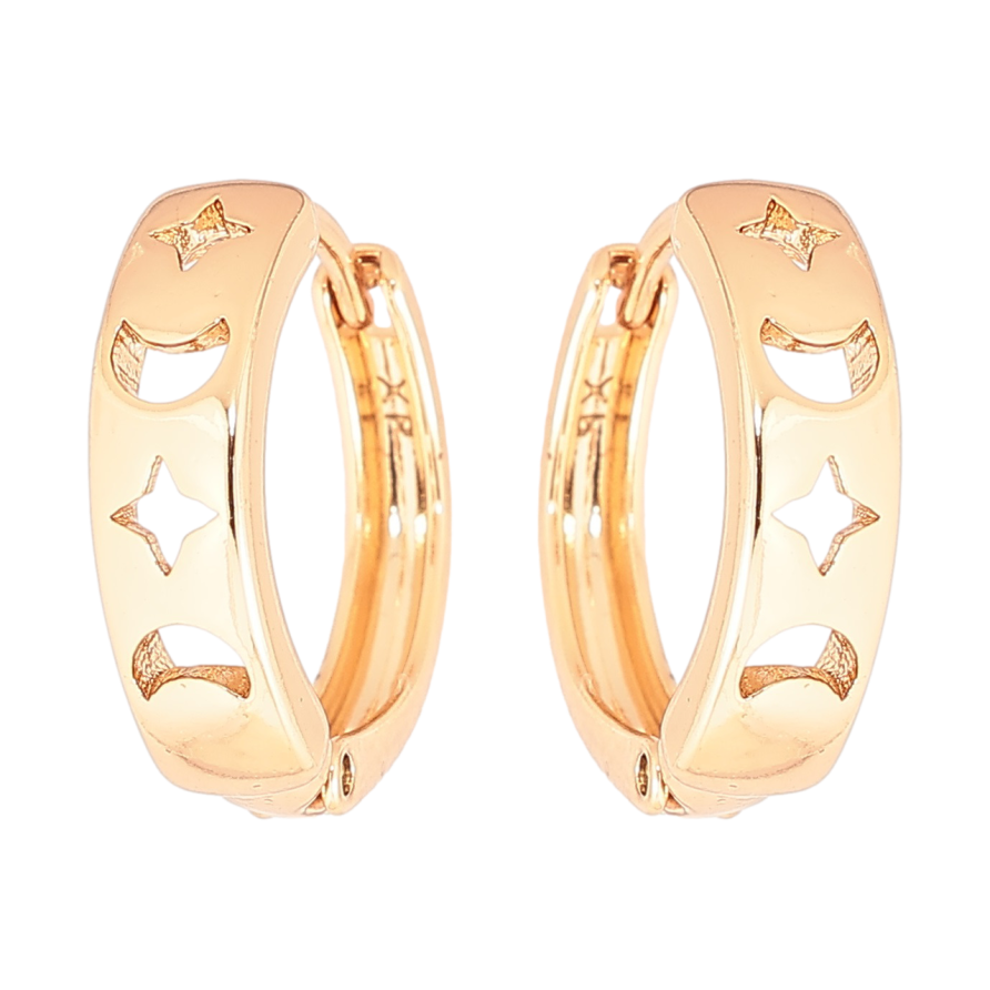 Сережки Xuping Позолота 18K колечка «Декоративний візерунок» фото №1 Сережки Xuping Позолота 18K колечка «Декоративний візерунок» фото №1