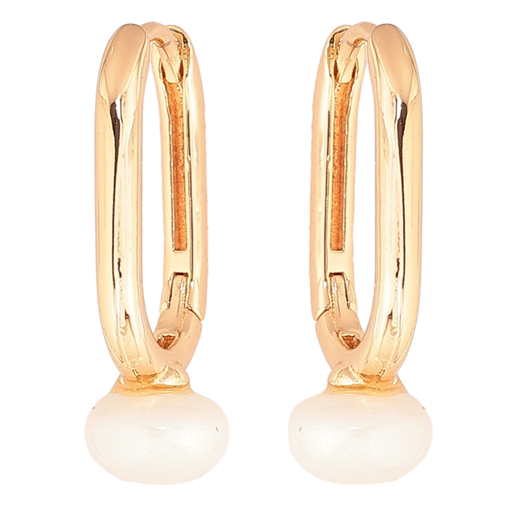 Сережки Xuping Позолота 18K колечка «Овали з перлинами» фото №8