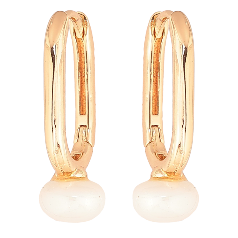 Серьги Xuping Позолота 18K колечки Овалы с жемчужинами фото №1