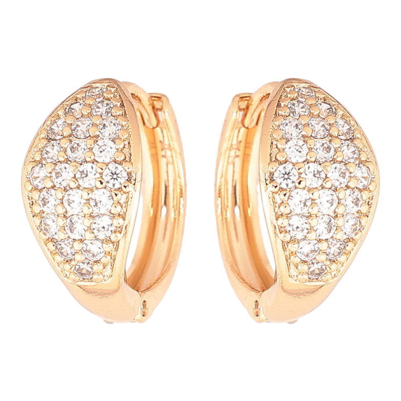 Сережки Xuping Позолота 18K колечка «Інкрустація кристалами» фото №3