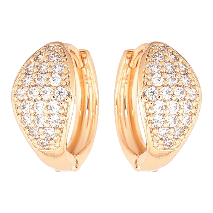 Сережки Xuping Позолота 18K колечка «Інкрустація кристалами» фото №1