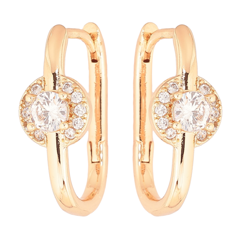 Сережки Xuping Позолота 18K колечка «Овальні з кристальним візерунком» фото №1 Сережки Xuping Позолота 18K колечка «Овальні з кристальним візерунком» фото №1