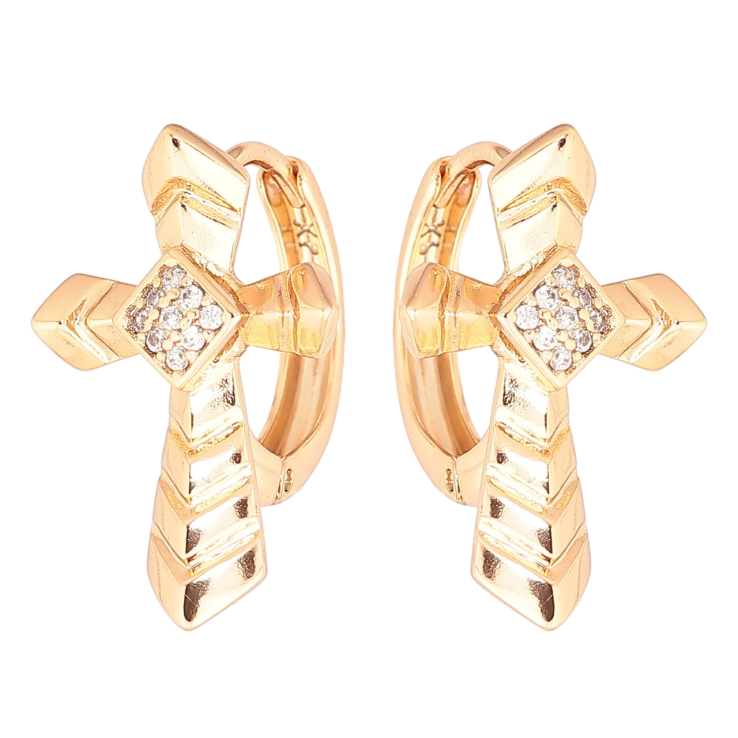 Сережки Xuping Позолота 18K колечка «Хрестики» фото №12 Сережки Xuping Позолота 18K колечка «Хрестики» фото №12