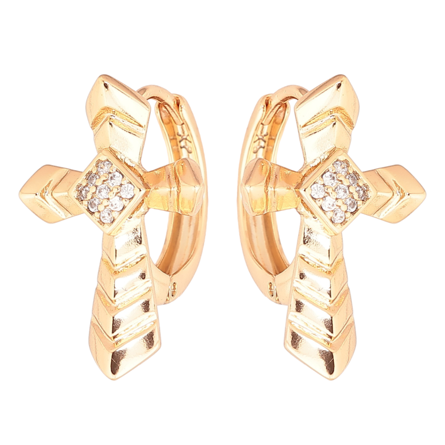 Сережки Xuping Позолота 18K колечка «Хрестики» фото №1