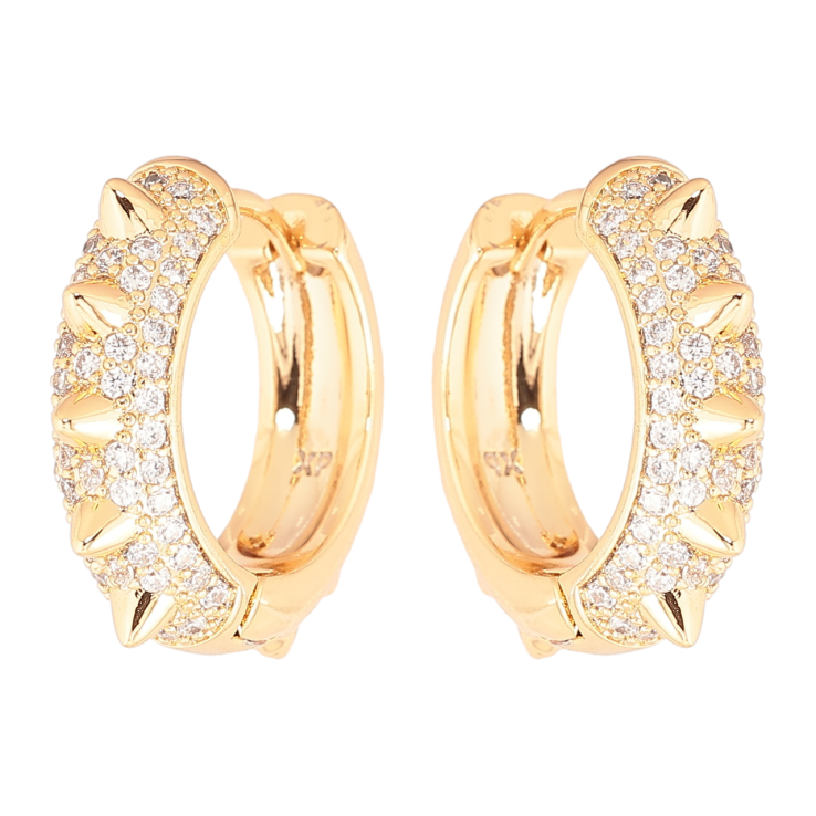 Сережки Xuping Позолота 18K колечка «Інкрустація кристалами з шипами» фото №23 Сережки Xuping Позолота 18K колечка «Інкрустація кристалами з шипами» фото №23