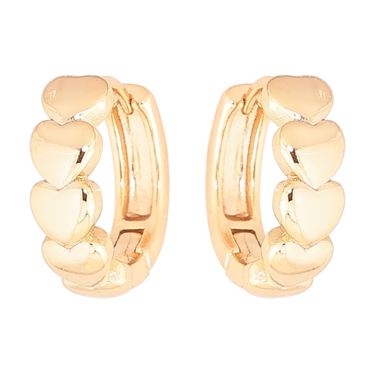 Серьги Xuping Позолота 18K колечки Сердечки фото №12