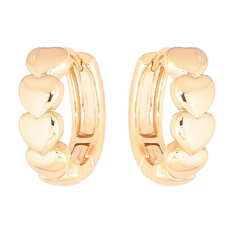 Серьги Xuping Позолота 18K колечки Сердечки фото №1