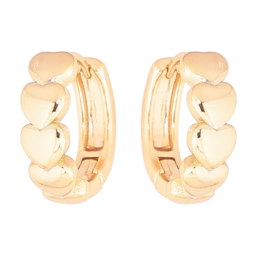 Серьги Xuping Позолота 18K колечки Сердечки фото №1