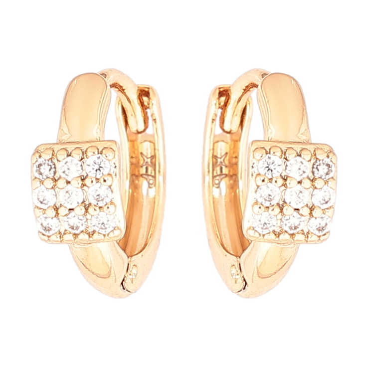 Сережки Xuping Позолота 18K колечка «Візерунок з кристалами» фото №6