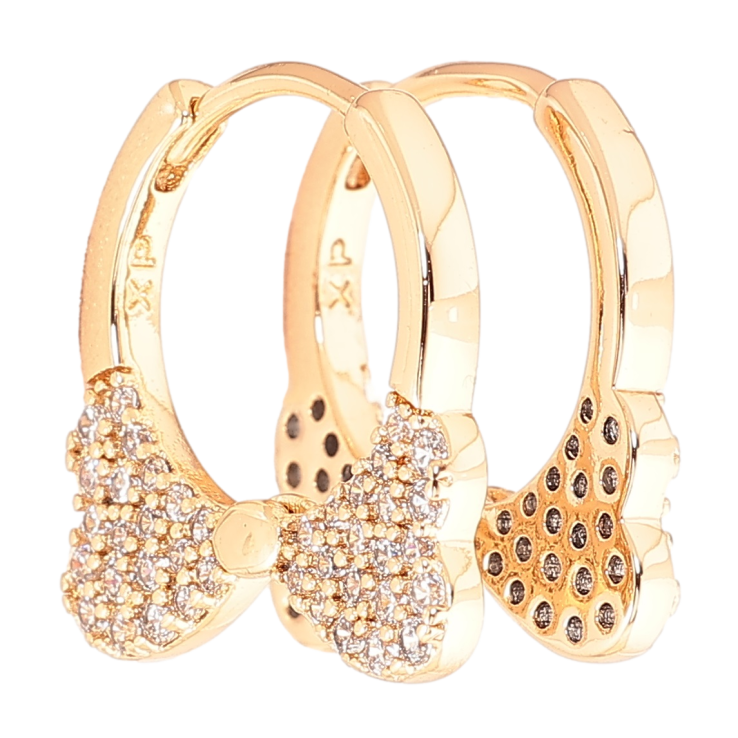 Сережки Xuping Позолота 18K колечка «Банти з інкрустацією кристалами» фото №11