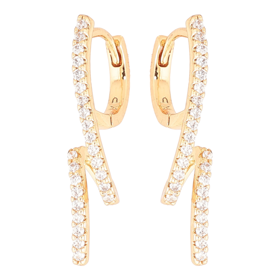 Сережки Xuping Позолота 18K колечка «Кручені доріжки кристалів» фото №1