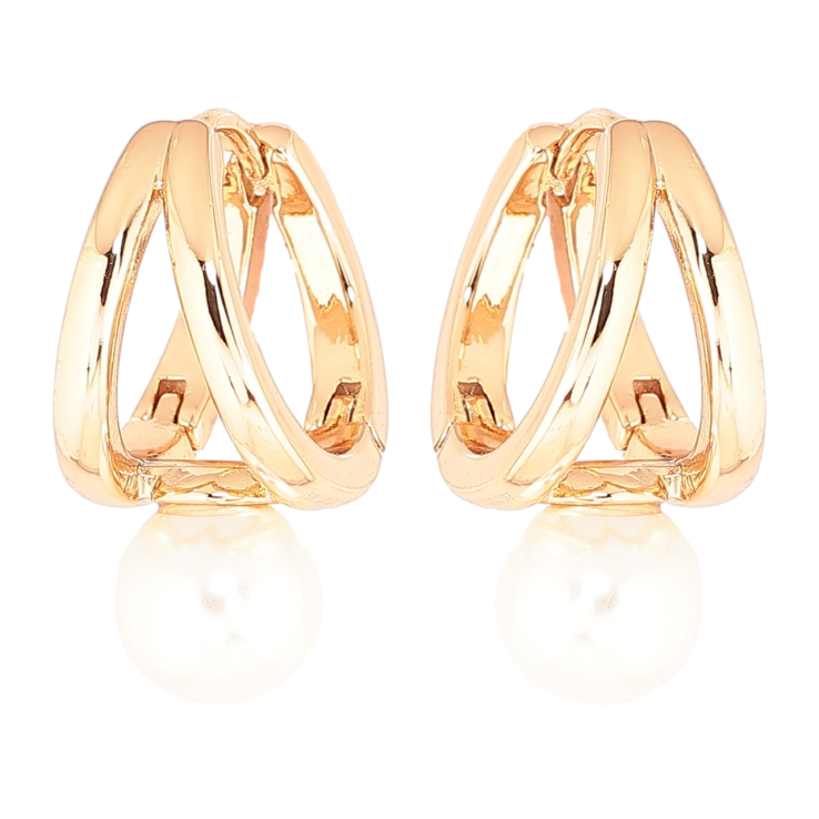 Сережки Xuping Позолота 18K колечка «Візерунок з перлинами» фото №22 Сережки Xuping Позолота 18K колечка «Візерунок з перлинами» фото №22