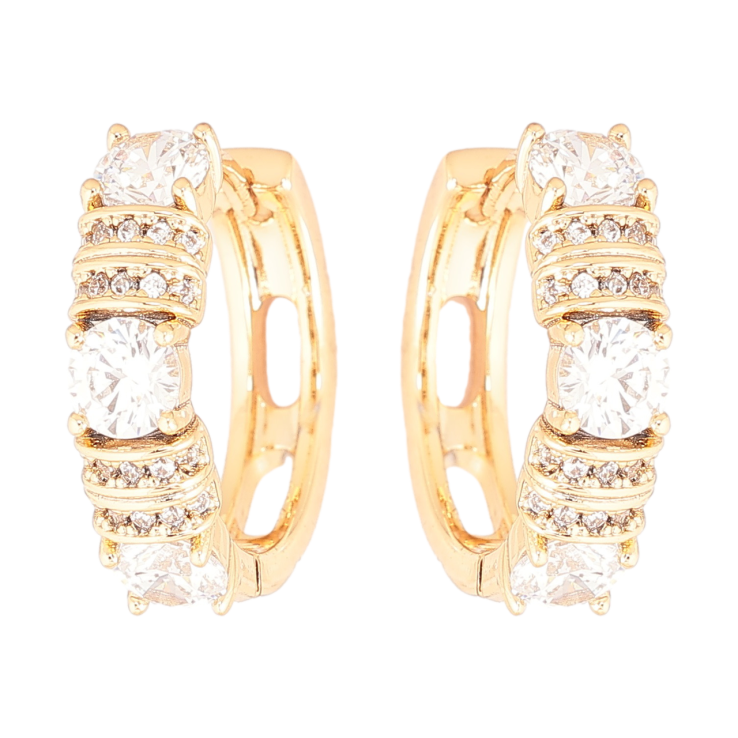 Сережки Xuping Позолота 18K колечка «Інкрустація кристалами» фото №16