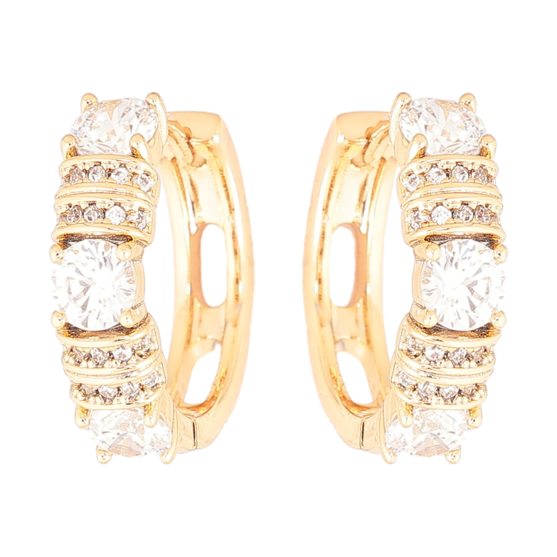 Сережки Xuping Позолота 18K колечка «Інкрустація кристалами» фото №2