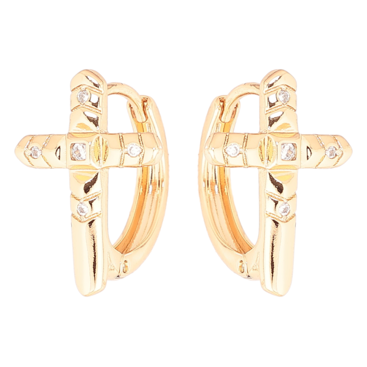 Серьги Xuping Позолота 18K колечки Крестики фото №21