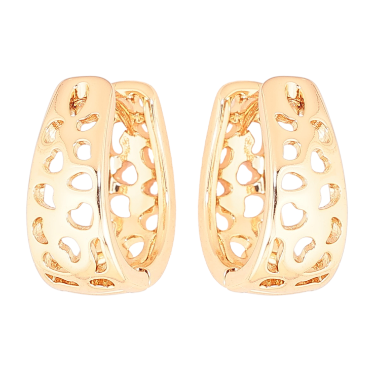 Сережки Xuping Позолота 18K колечка «Різьблений візерунок» фото №18 Сережки Xuping Позолота 18K колечка «Різьблений візерунок» фото №18